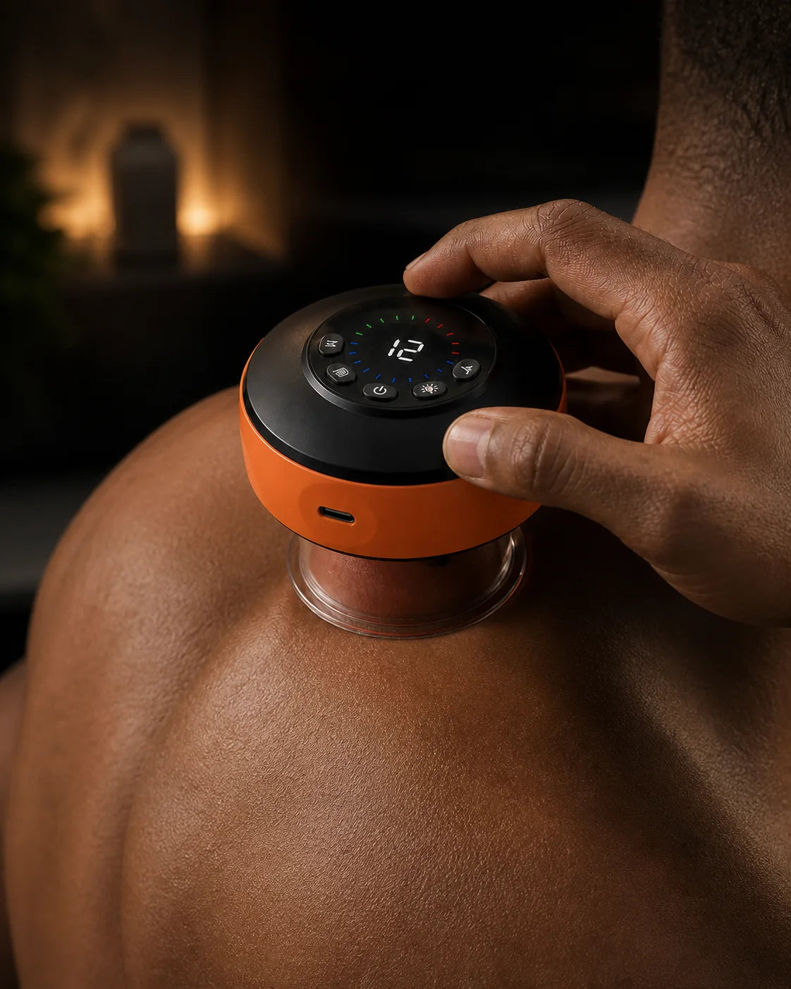 Smart Cup creating an adjustable lift sensation on bare skin