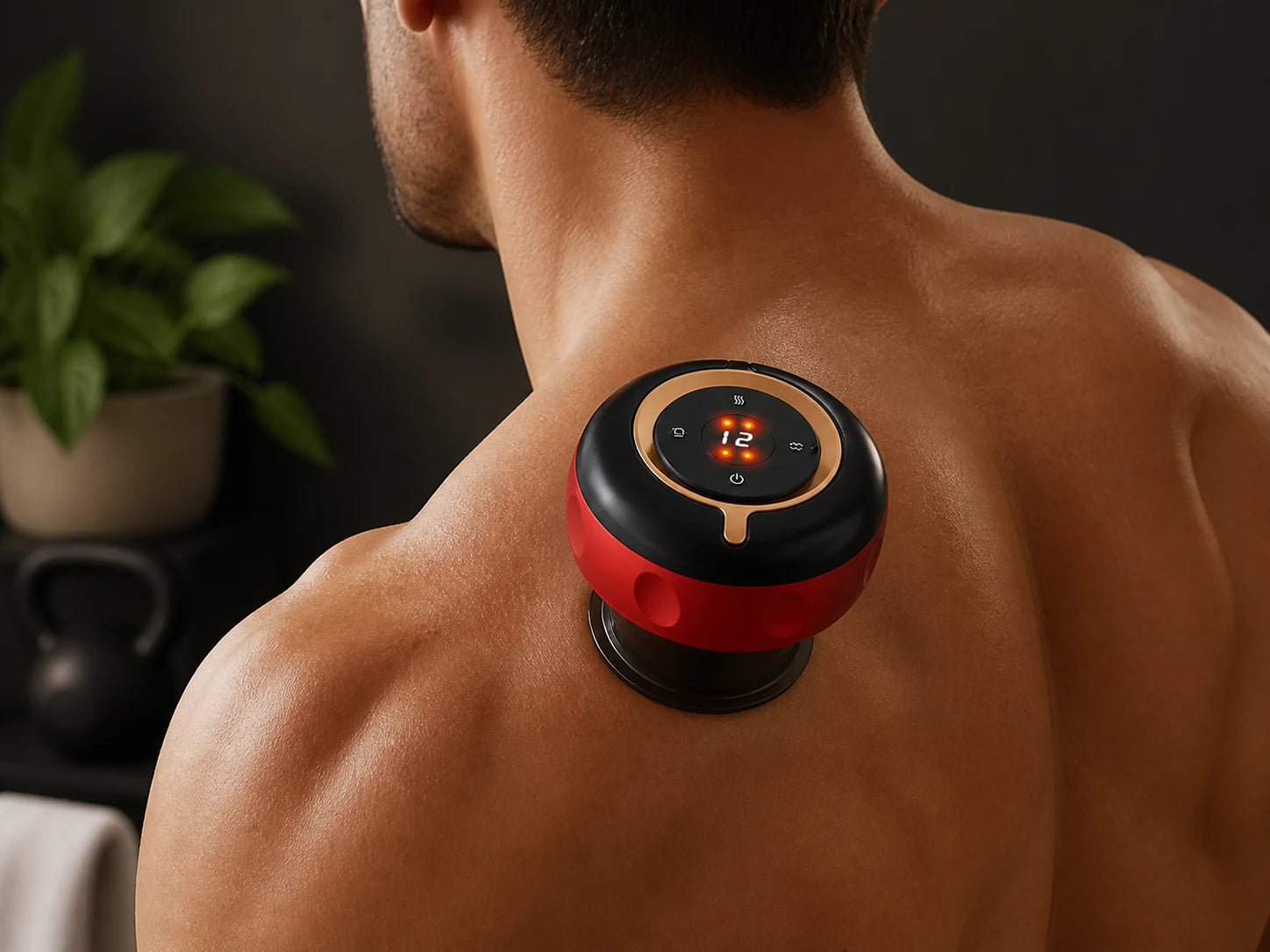 Active Reset SmartCup™ positioned on an appropriate fleshy calf muscle after a run