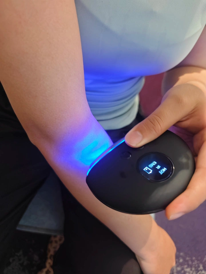 Customer photo using the heated glide device on the arm